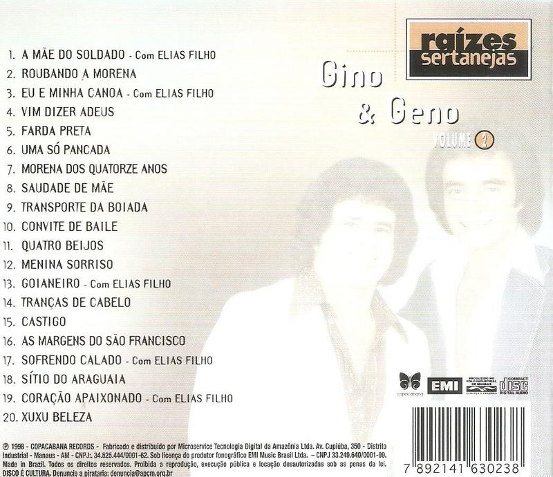 Cd Gino & Geno - Raízes Sertanejas Vol. 2 - Livros Didáticos